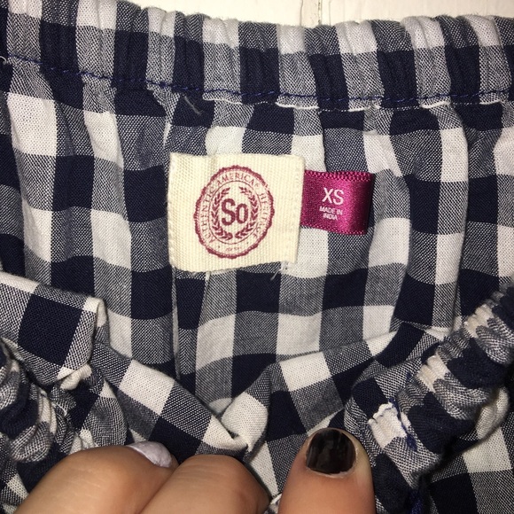 Authentic American Heritage |  Blue & White Gingham Flowy Off Shoulder Dress XS - Picture 5 of 8